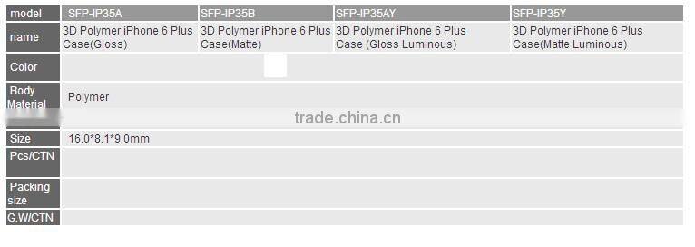 Polymer mobile phone case, plastic mobile case for iphone 6 plus, blank polymer phoen case, 3d polymer mobile cover