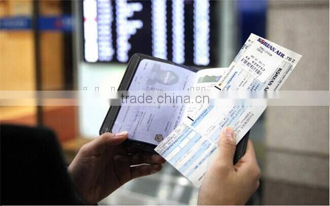 High-quality portable leather passport holder with custom Customized Logo, Simple style passport cover