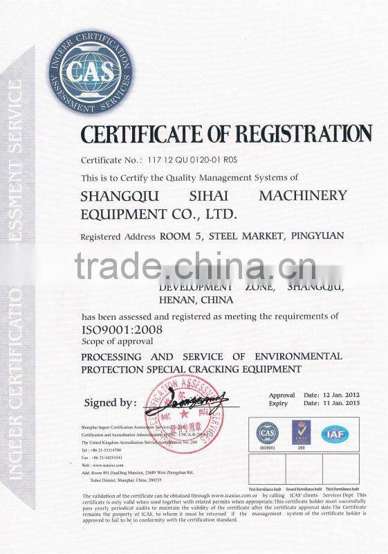 pyrolysis machine in 2014.recycle tire into fuel oil