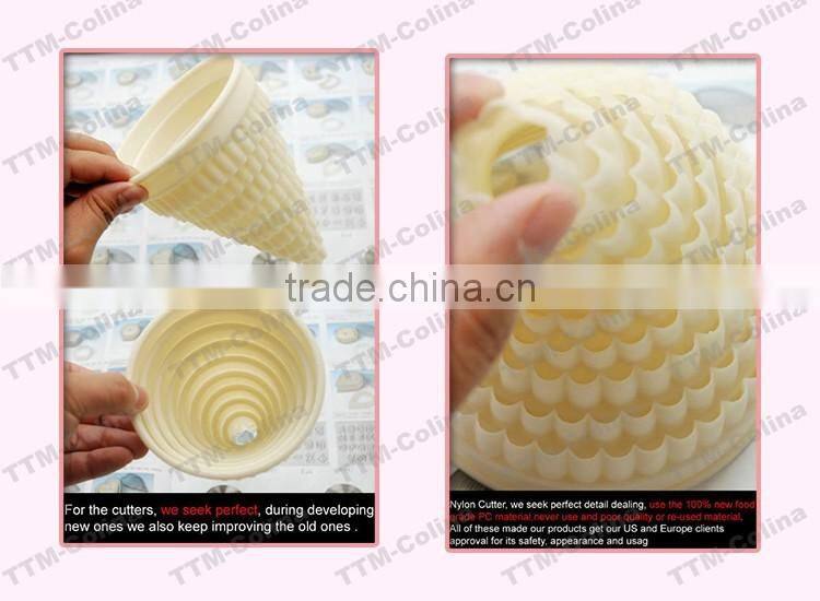 Plastic biscuit cutter set wavy edge hexagon nylon cookie cutter