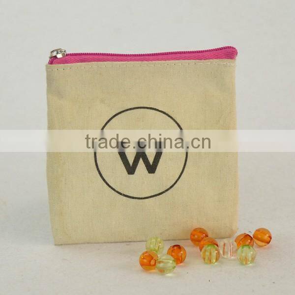 fashion small canvas zipper bag made in china
