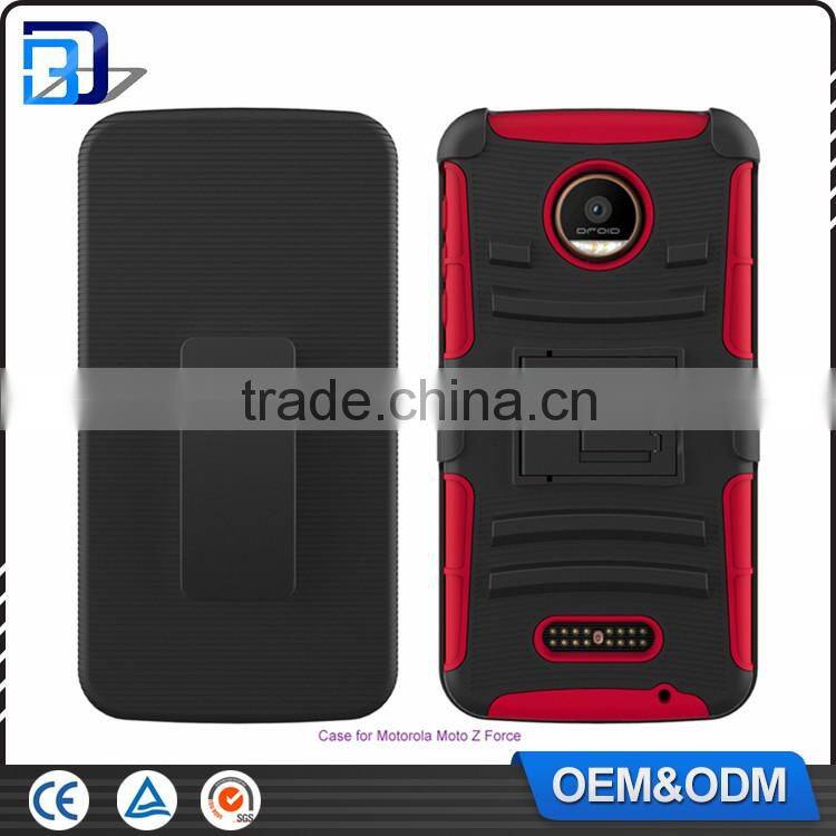 Bulk Buy From China Outdoor Heavy Duty Belt Clip Combo Holster Kickstand Silicone PC Case For Moto Z Force Cover Shockproof