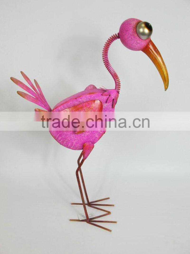 Made in china vivid large metal flamingo statue ornament