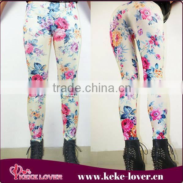 2016 new design elegant tights spandex outfits for women coloful print leggings fashion cotton women legwear