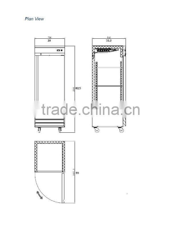 Reach In Stainless Steel Commercial Freezer-1 Door
