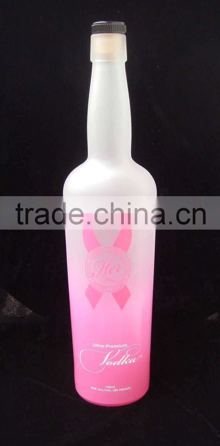 750ML FROSTED CRYSTAL GLASS BOTTLE