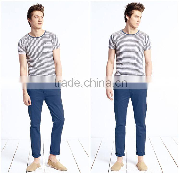 2015 latest design mens chinos slim fit 100% cotton casual pants