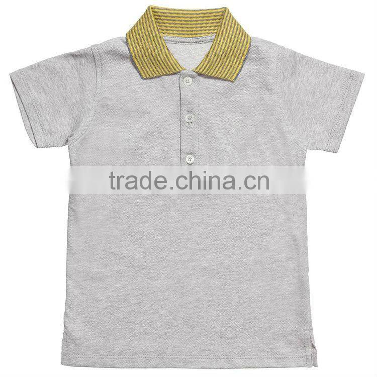 newest yellow striped collar kids polo shirts wholesale
