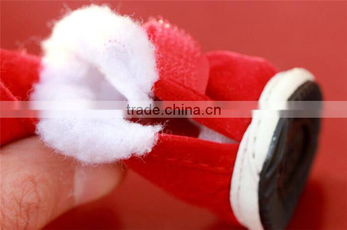 JML 2015 on sale Happy Christmas Dog Boots Pet Shoes Fashion Pet Shop Warm&anti-skidding Dog Shoes