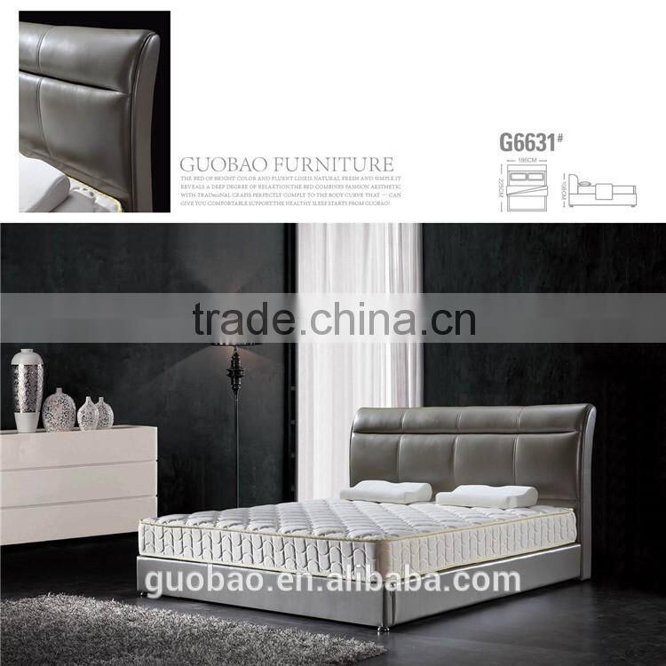 G6631 home bedroom furniture/soft bed with storage drawers/latest leather bed designs with storage drawers