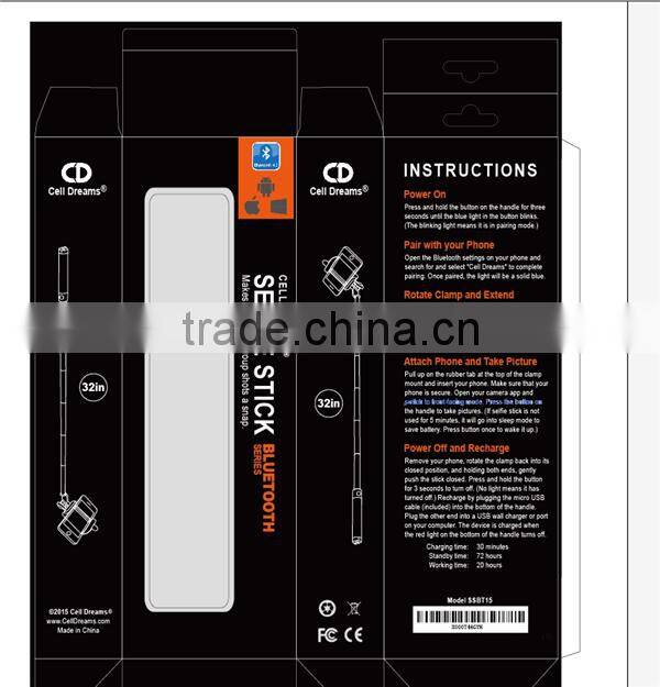 Handheld monopod selfie stick, monopod with cable, telescopic hot stick