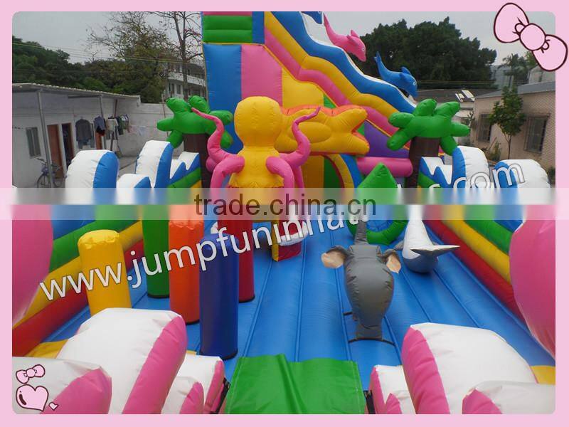 inflatable fun city supplier / PVC tarpaulin playground / large slide