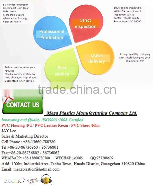 PVC floor covering / vinyl roll with wear-resistance & water-resistance, embossed backing, printed wood