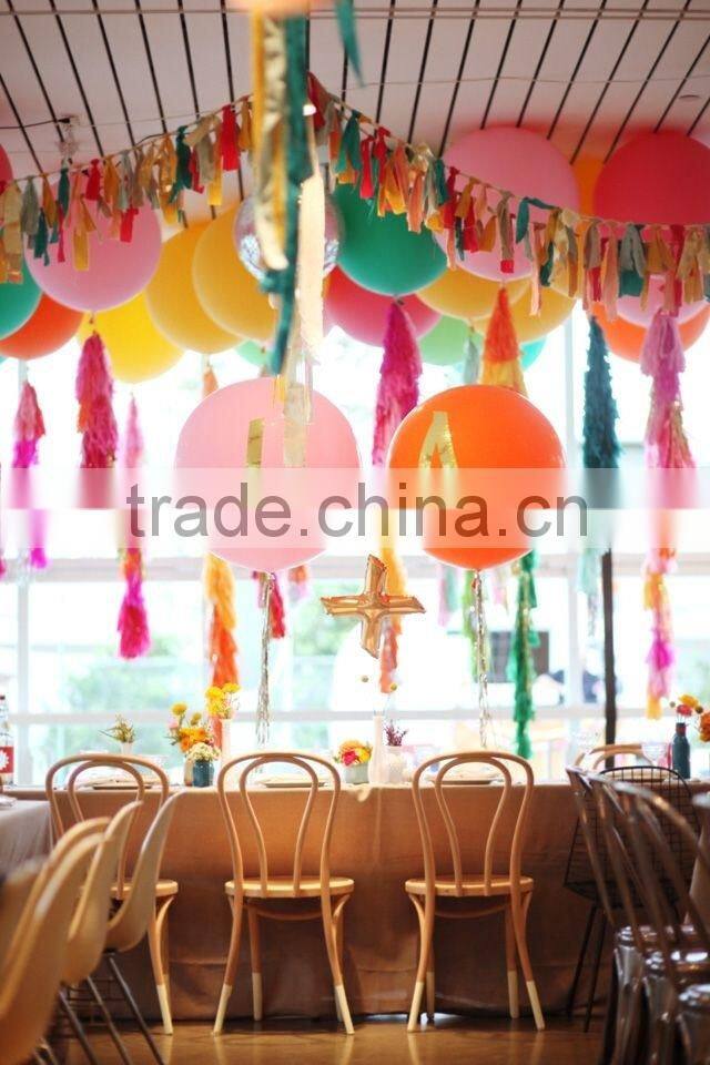 NEW Cinderella party decoration kit - 2 giant 36" balloons with tassels + 10 pom poms + tassel garland