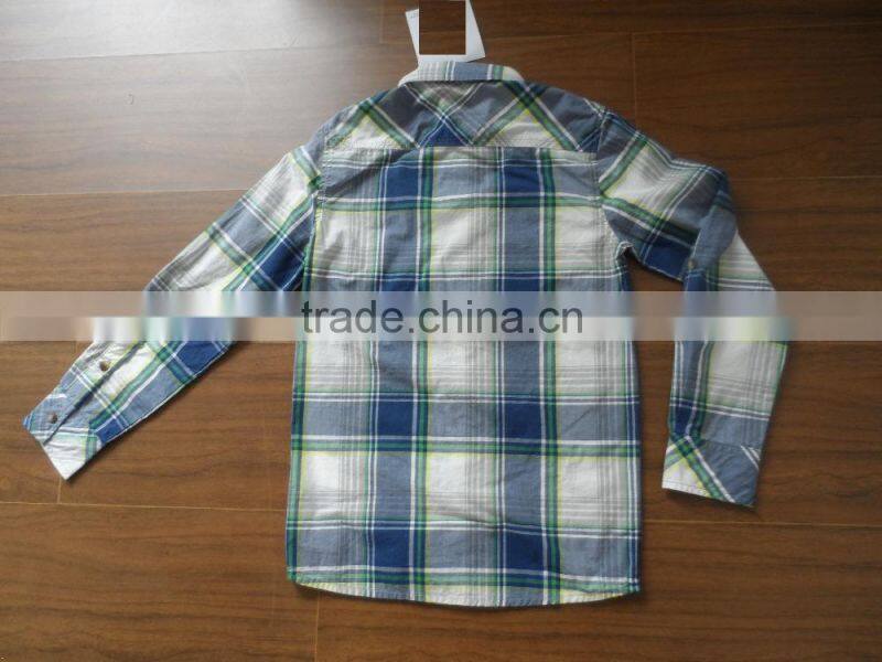 Custom Kids Boys Stylish Outdoor Outwear brushed Cotton Plaid long Shirt