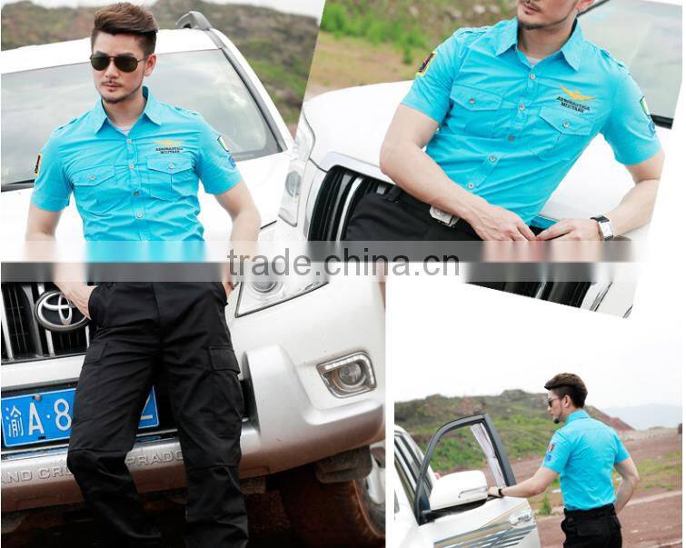 China Supplier cotton polyester Military Use and Formal Style pilot flight casual short sleeve shirt