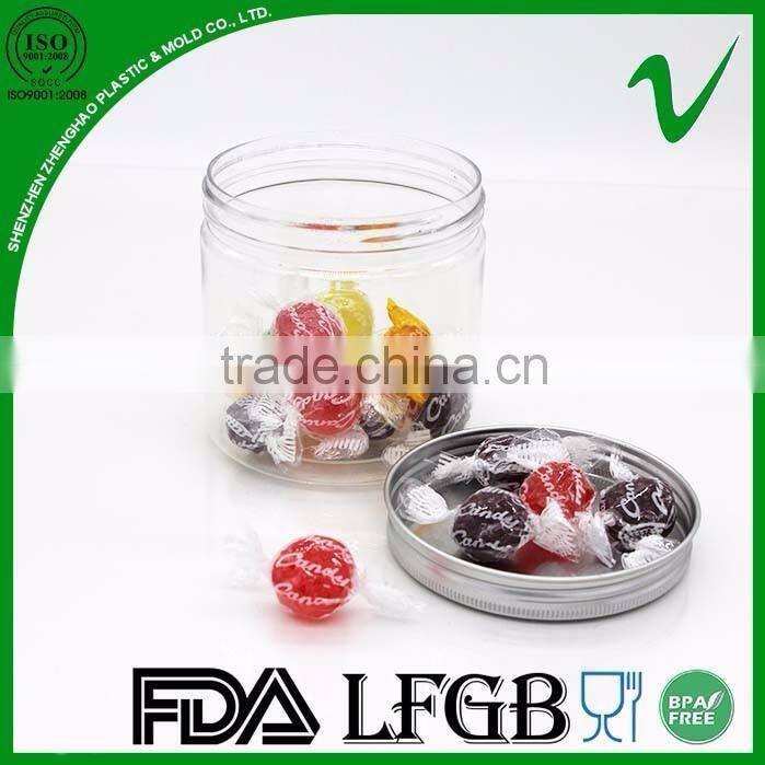 PET biodegradable 250ml clear round plastic bottles for candy