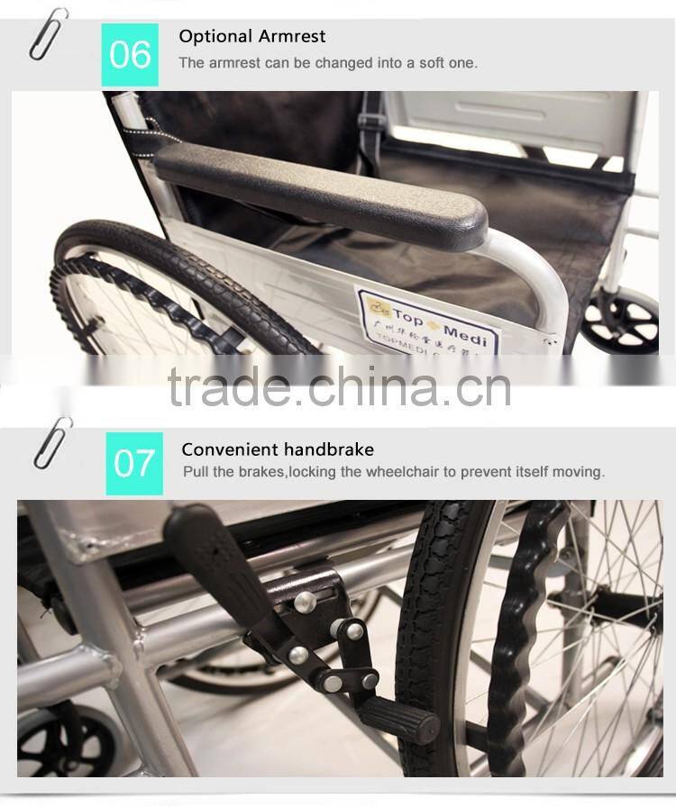 TOPMEDI cheap price basic economical manual standard steel wheelchair