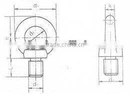 DIN580 Forged Lifing Galvanized Eye Bolt Rigging