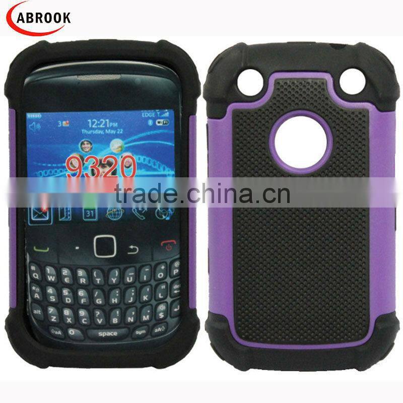 Hot selling robot style mesh texture holster combo cell phone case for Blackberry 9320