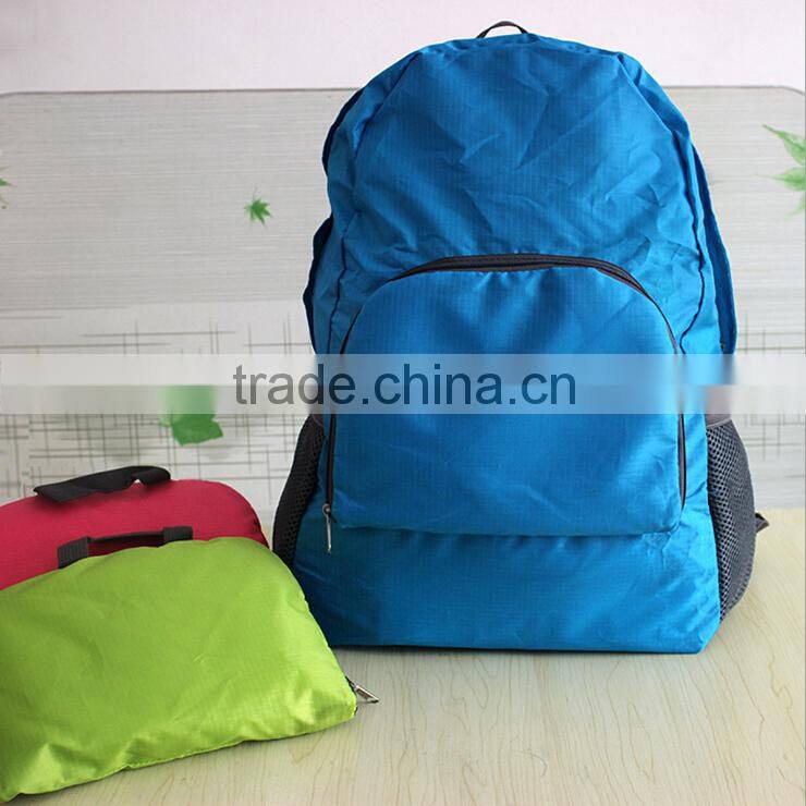 fashion outdoor waterproof fold nylon backpack storage bag for small quantity order