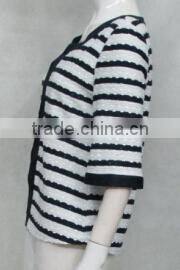 Pretty Steps 2015 new arrival spring office wear Stripe cardigan women half sleeve casual jacket