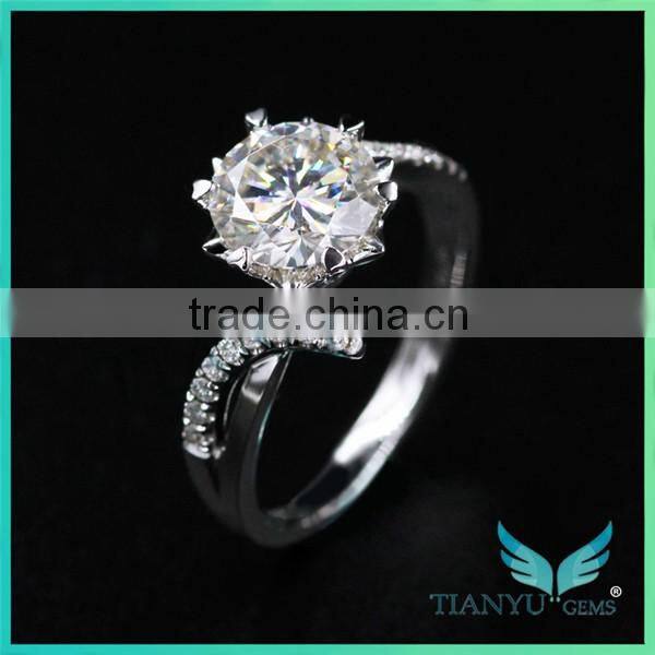 moissanite 3 ct yellow gold engagement ring rope band moissanite jewelers