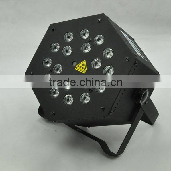 18W RGB Aluminum Indoor LED Par+150mW RG 12Gobos Twinkling Laser Light