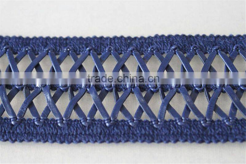 5.5cm navy rubber guipure braid ribbon embroidery lace trim