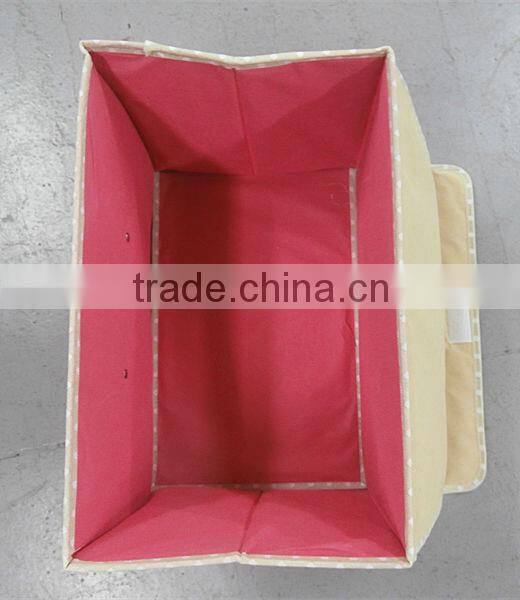 Non-woven fabric pure color printing storage box with lid covered pink