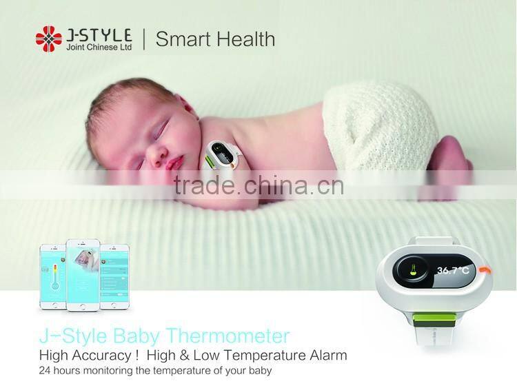 J-Style digital flexible baby thermometer bluetooth armpit temperature monitor for kids