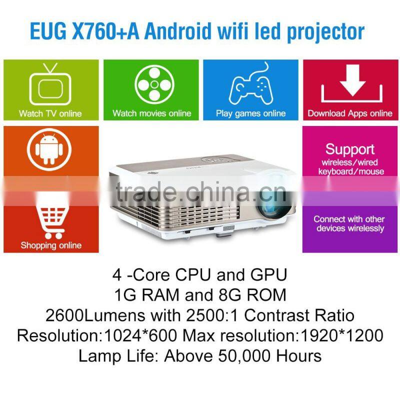 EUG WIFI LED tv projector With 2600 Lumens