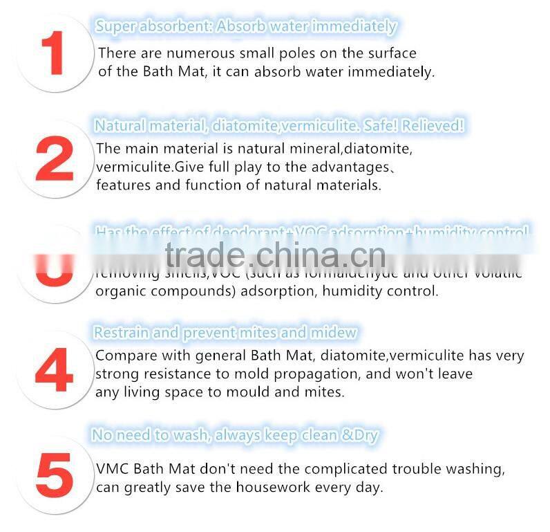 Super absorbent bath mat non slip and anti bacteria Diatomite bath mat