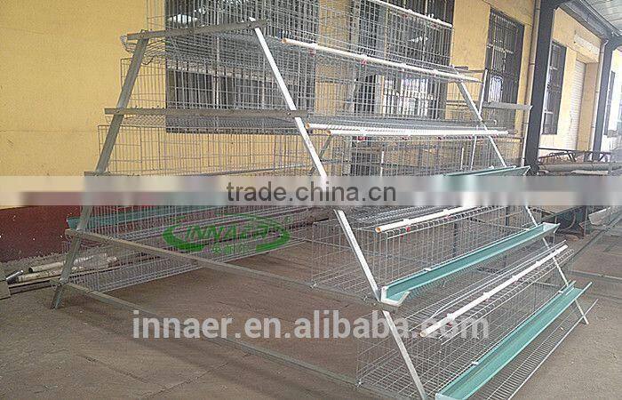 3 tiers galvanized Poultry cage for Nigeria/Tanzania poultry farm