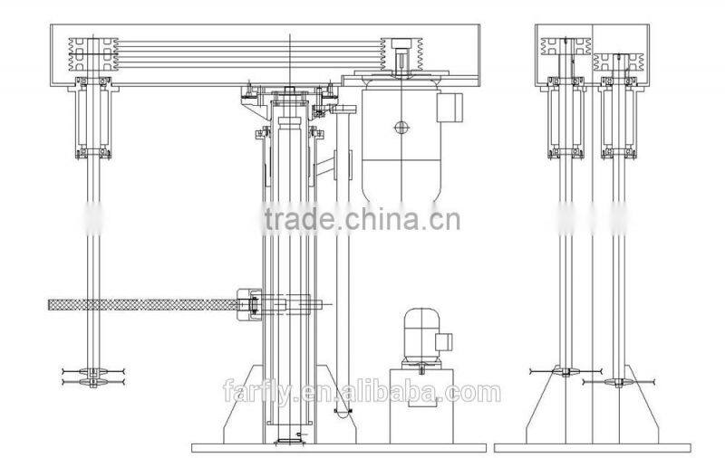 EX-proof UV lacquer dual-shaft hydraulic lifting disperser ,dissolver,paint mixing machine with tank arm