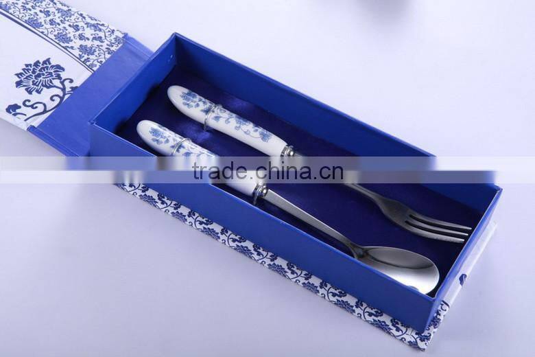factory price mirror polish used hotel cutlery with ceramic handle