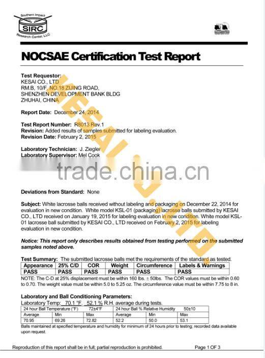 100% customed rubber lacrosse Ball meet NOCSAE standards