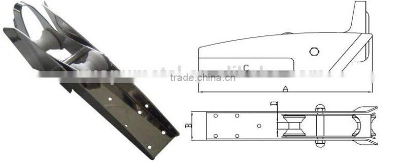 High quality stainless steel 316 self launching bow rollers for boat