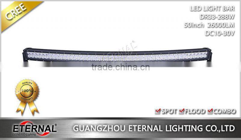 50in 288W high power radius offroad 4x4 raciing powersports ATV UTV SUV bune buggy truck led light bar