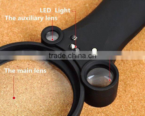 2013 handheld loupes guns-shape 3lenes magnifier TH600600