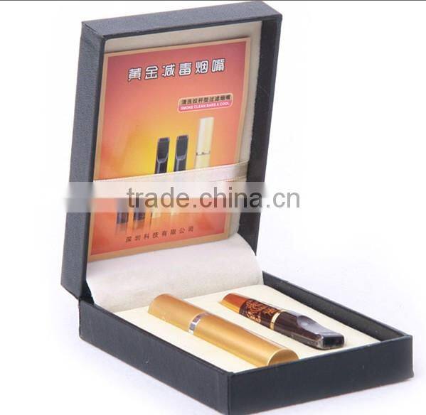 washable gold plated dragon printed healthy cigarette holder with gift box