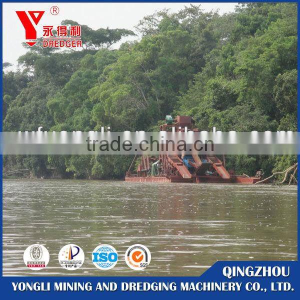 Gold Dredger with bucket chain type and pump suction type