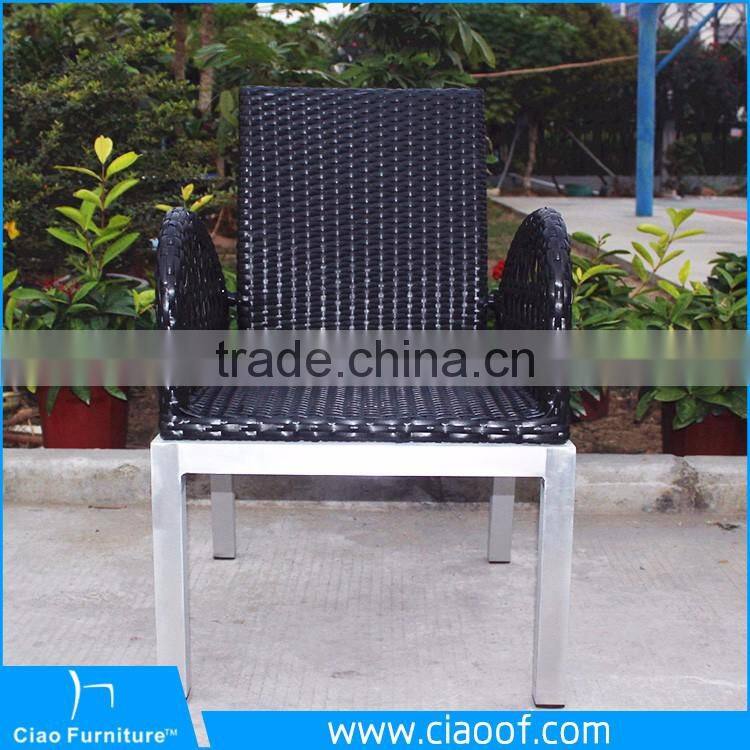 Hot Sell All Weather Outdoor Glass 6 Seater Dining Table Set Luxury