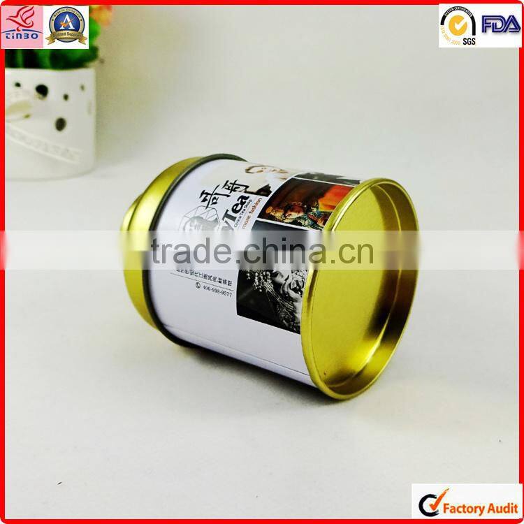 durable four color print metal round decorative empty coffee tin cans
