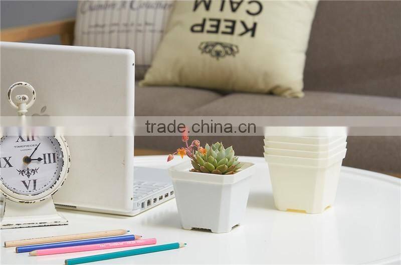 Thicken Colorful Square Plastic Plant Pot for Decoration of Home Office Desk Garden Flower Shop