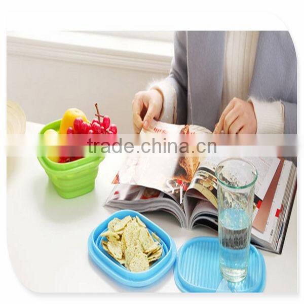 Eco-friendly collapsible flower shape silicone bowl cover