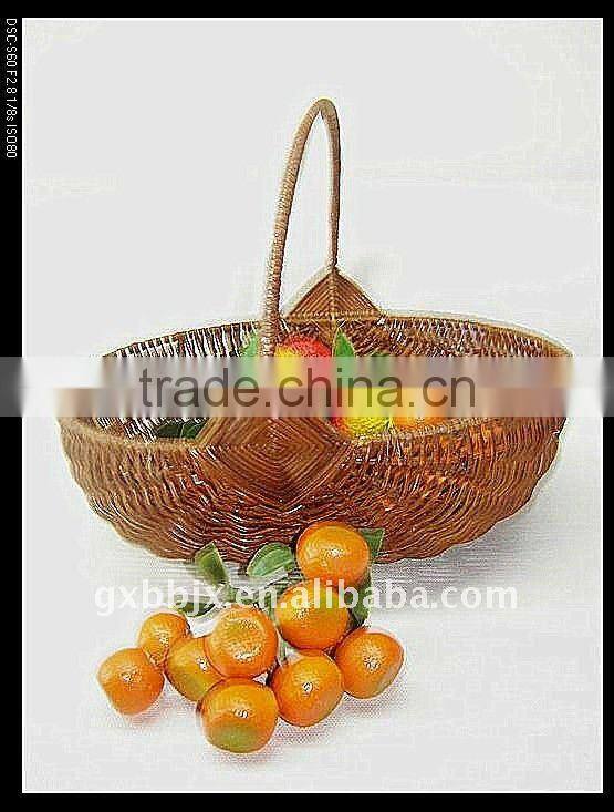 Egg shaped awn iron frame storage hanging flower basket wholesale