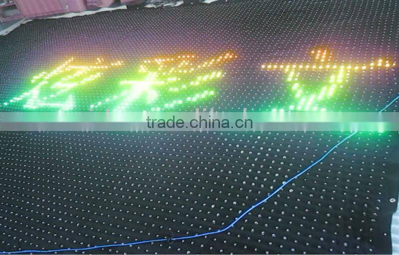 Programmble indoor rgb fireproof velvet led show screen curtain for stage background
