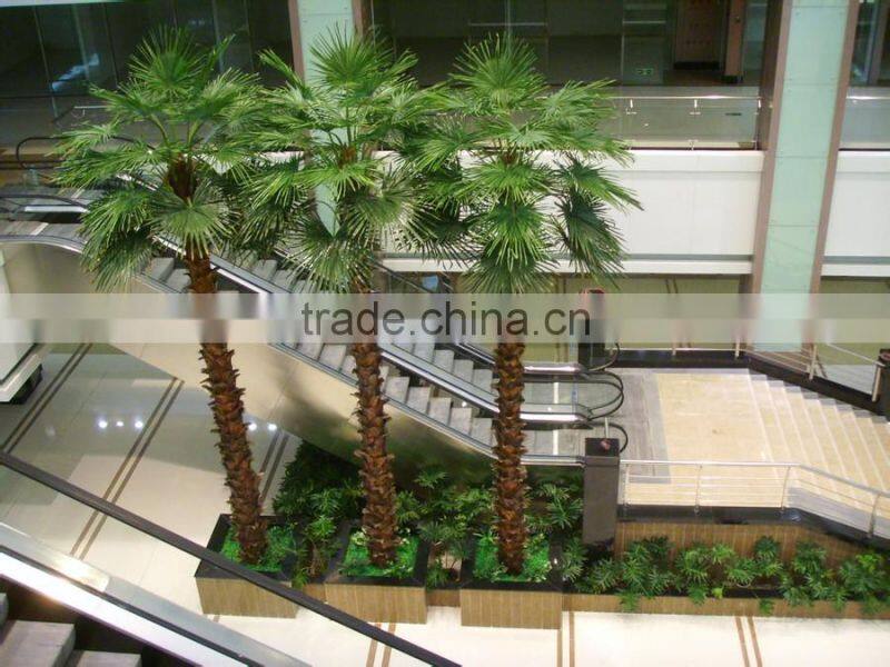 2015 hot sale high simulation artificial fiberglass palm tree for decoration
