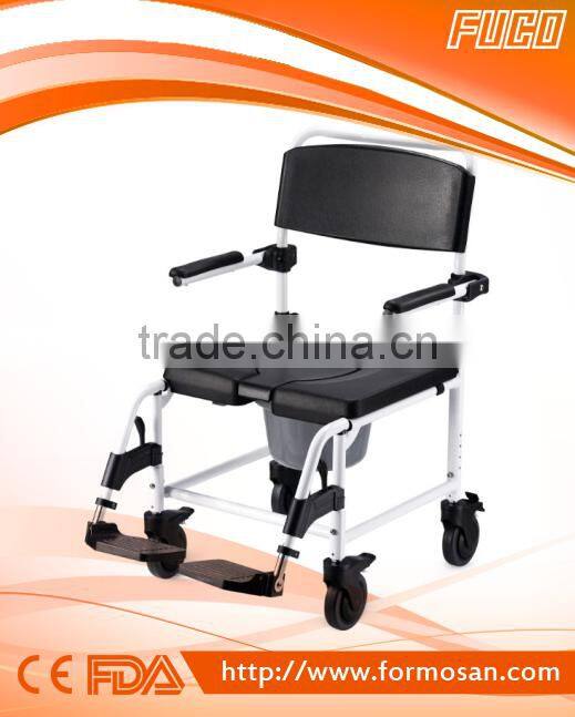 HEAVY DUTY ATTENDANT SHOWER CHAIR/COMMODE CHAIR